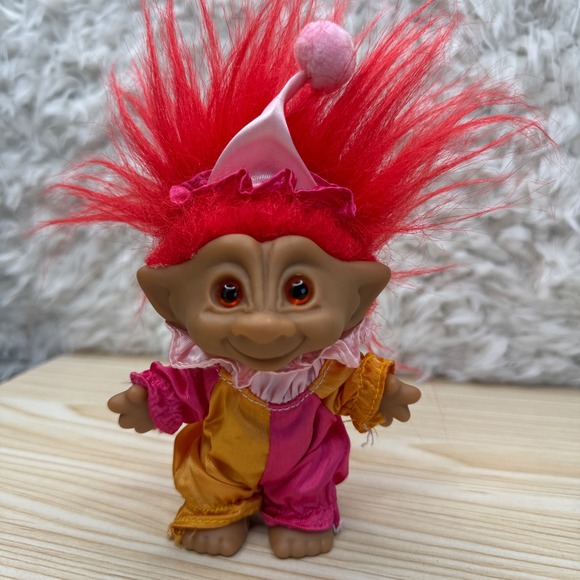 Troll Doll Clown Red Hair Toy Figurine 1990's Vintage - Picture 1 of 7